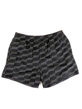 Balenciaga Swim Trunks Black Nylon BB Logo All Over Print